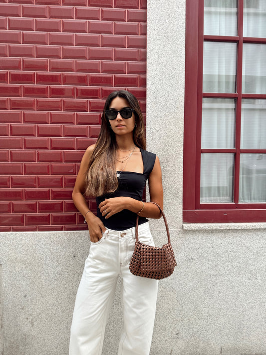 METALIC BROWN BAG